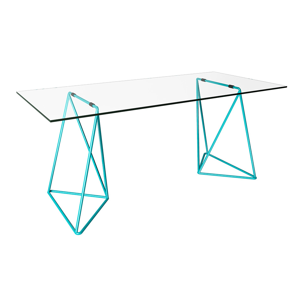 Mesa de Jantar Retangular Leblon Azul 140 cm