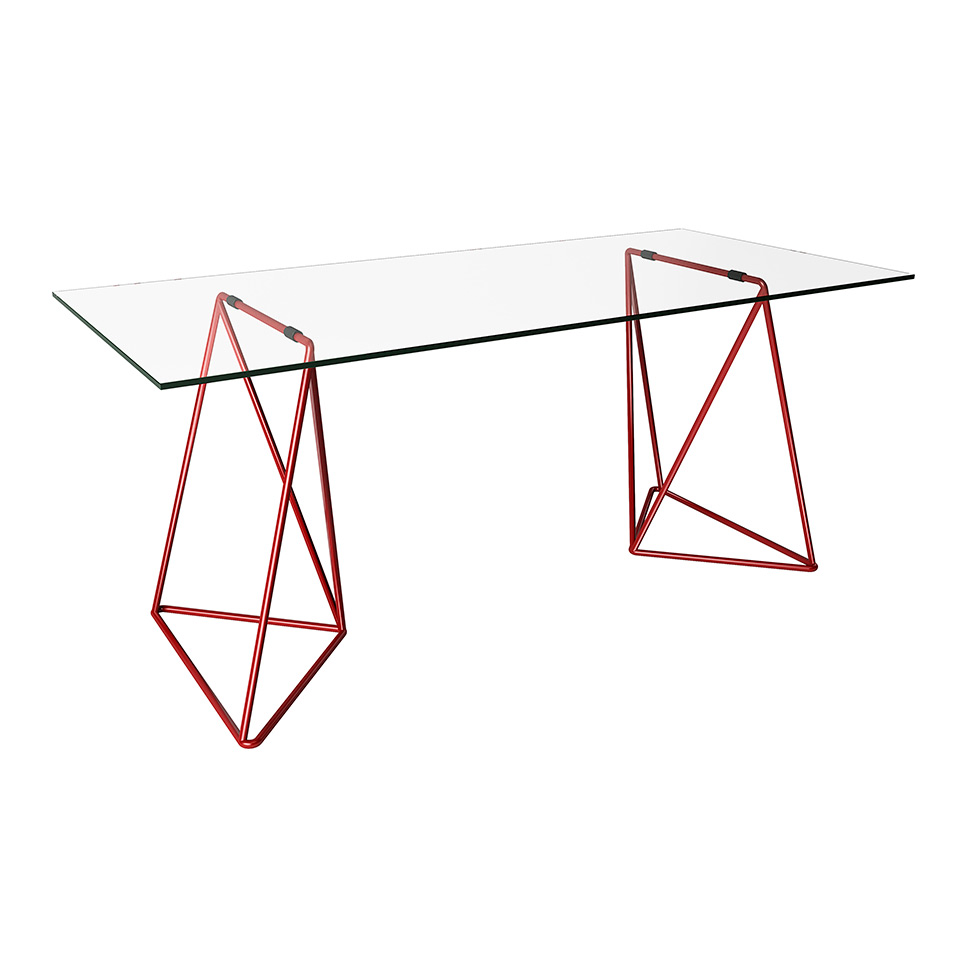 Mesa de Jantar Retangular Leblon Vermelha 140 cm