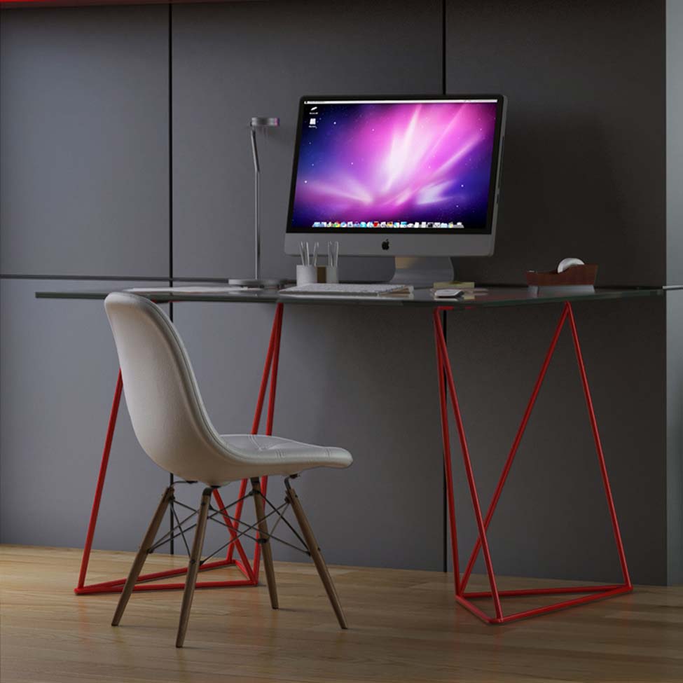 Mesa de Jantar Retangular Leblon Vermelha 140 cm