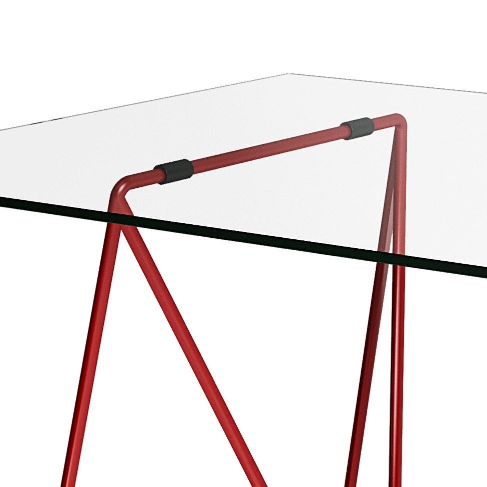 Mesa de Jantar Retangular Leblon Vermelha 140 cm