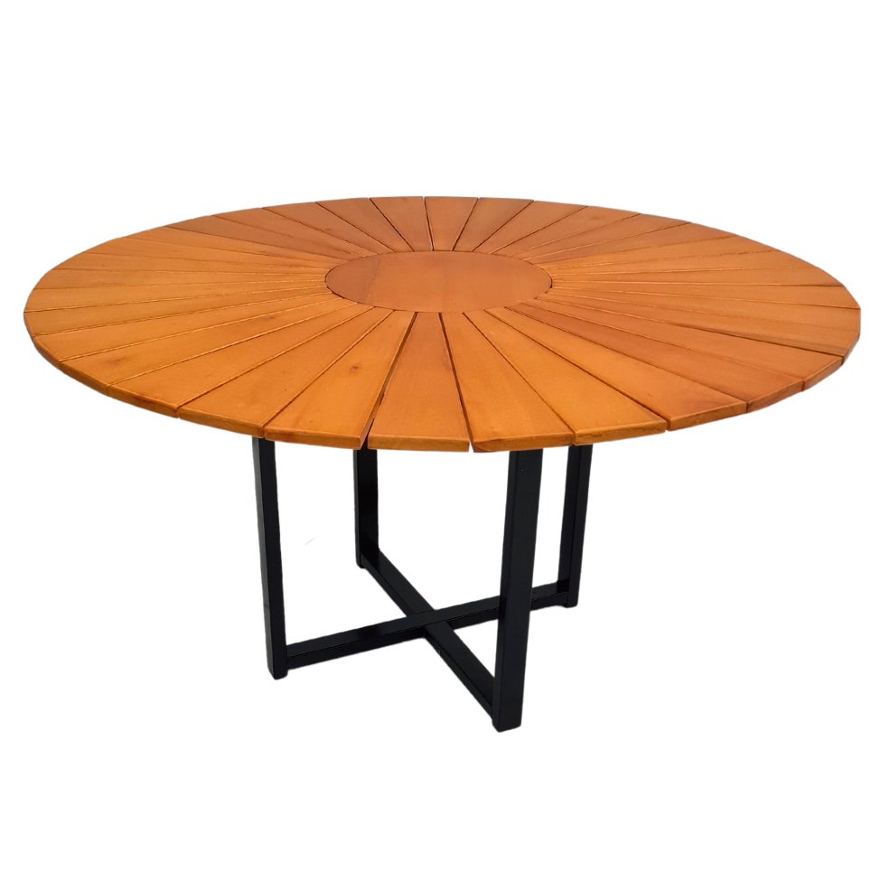 Mesa de Jantar Retangular Mia Madeira Maciça Preta 137 cm