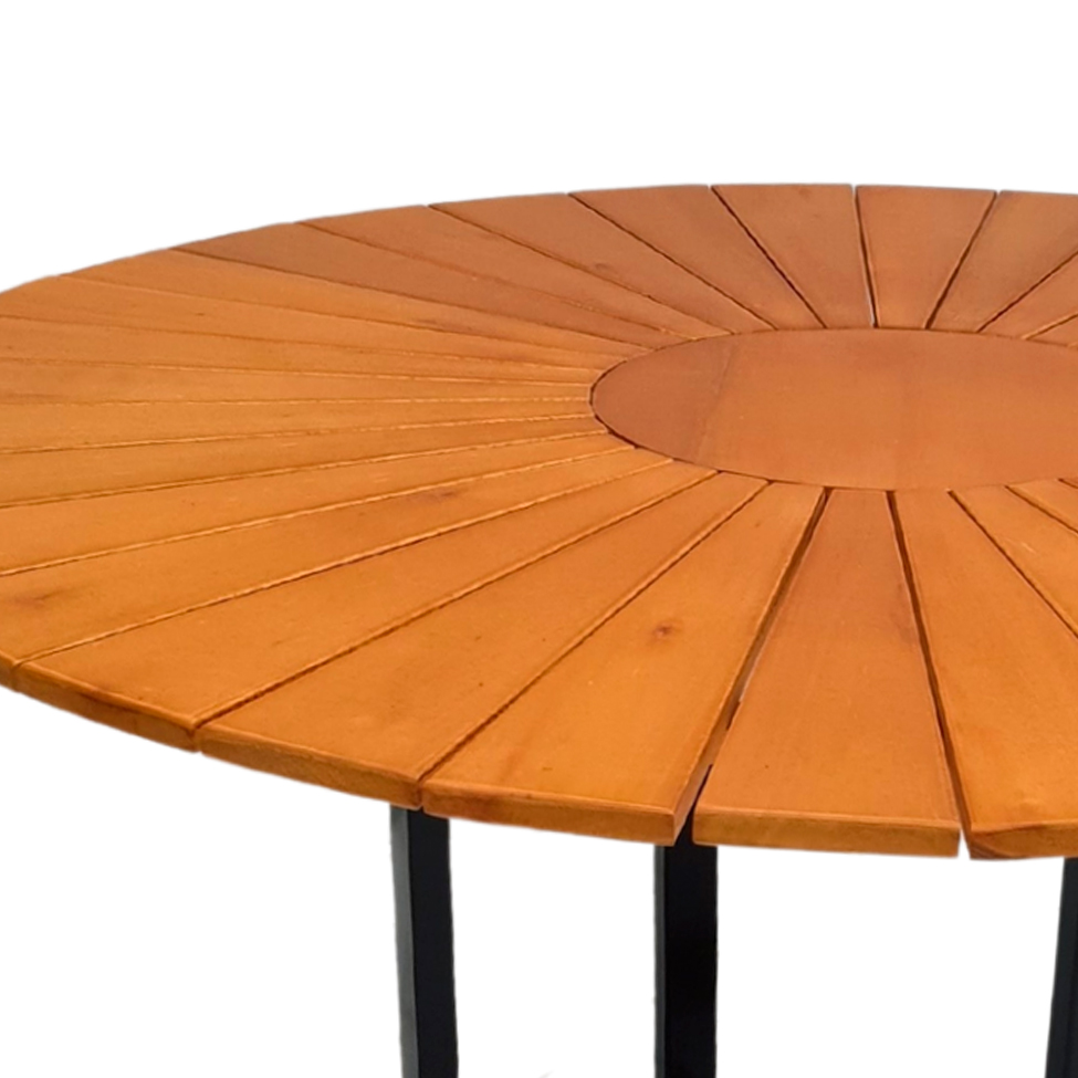 Mesa de Jantar Retangular Mia Madeira Maciça Preta 137 cm