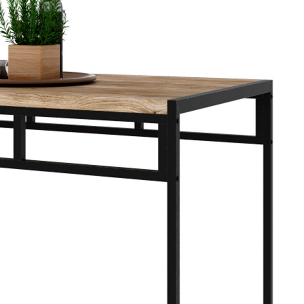 Mesa de Jantar Retangular Wooden Carvalho e Preta