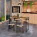 Mesa de Jantar Retangular Wooden Mel e Preta