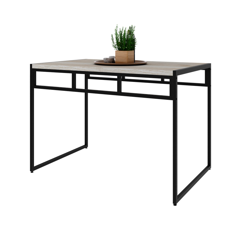 Mesa de Jantar Retangular Wooden Snow e Preta