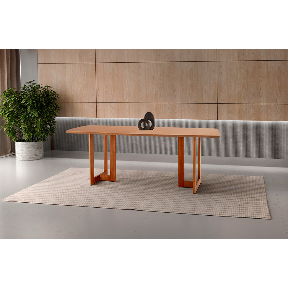 Mesa de Jantar Retangular com Tampo Madeira Talia Imbuia 180 cm