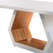 Mesa de Jantar Retangular com Tampo de Vidro Ane I Off White 220 cm