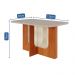 Mesa de Jantar Retangular com Tampo de Vidro Louise Cinamomo e Off White 130 cm