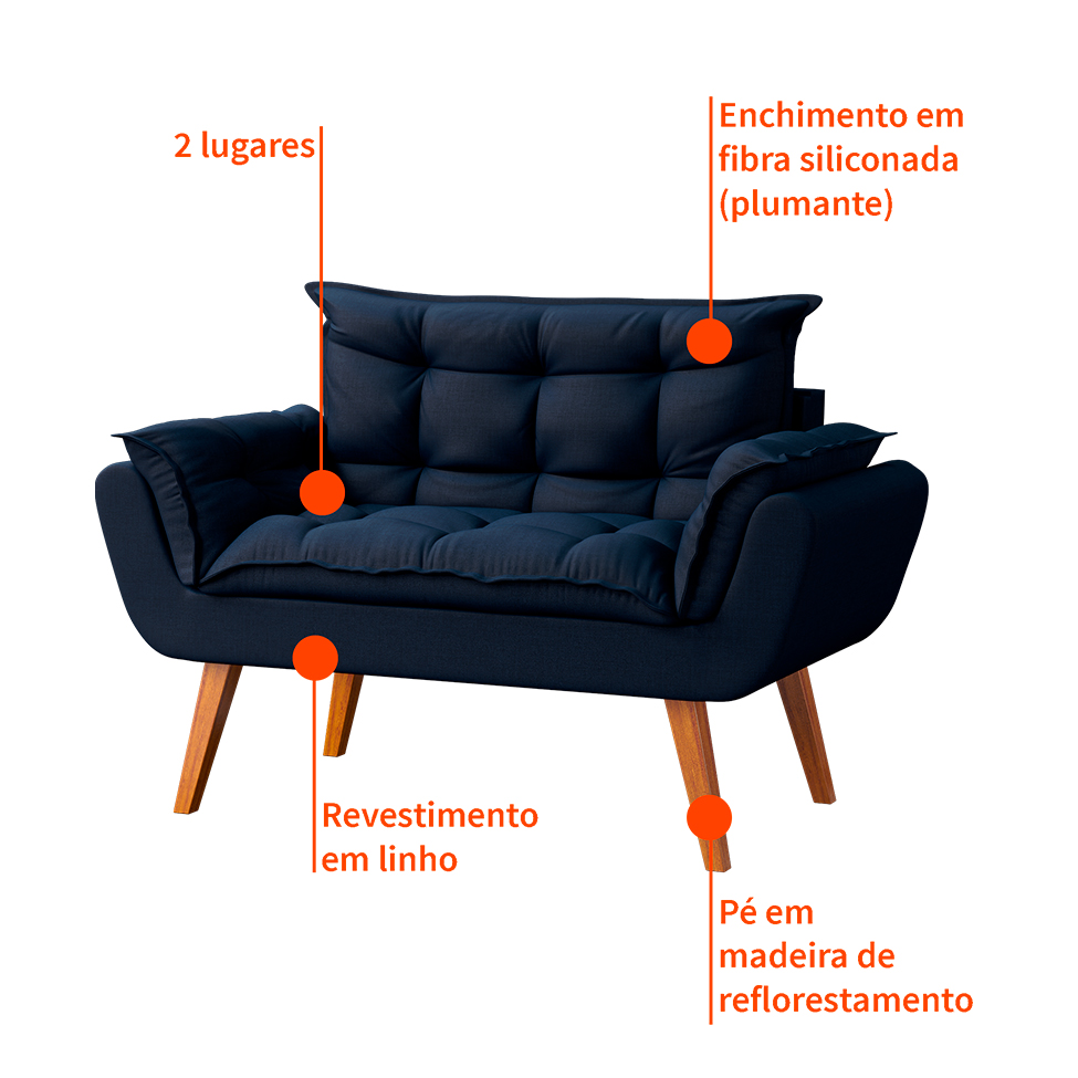 Namoradeira Lidi Eco Algodão Azul Marinho
