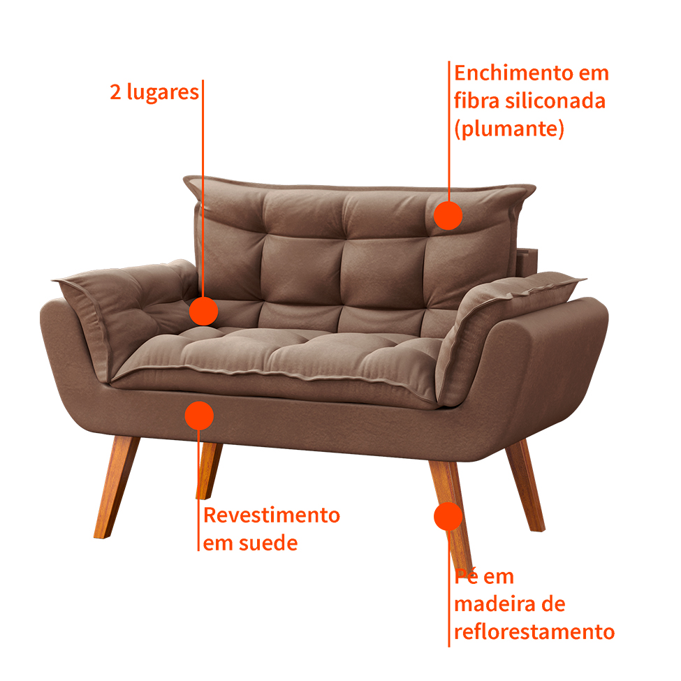 Namoradeira Lidi Suede Bege