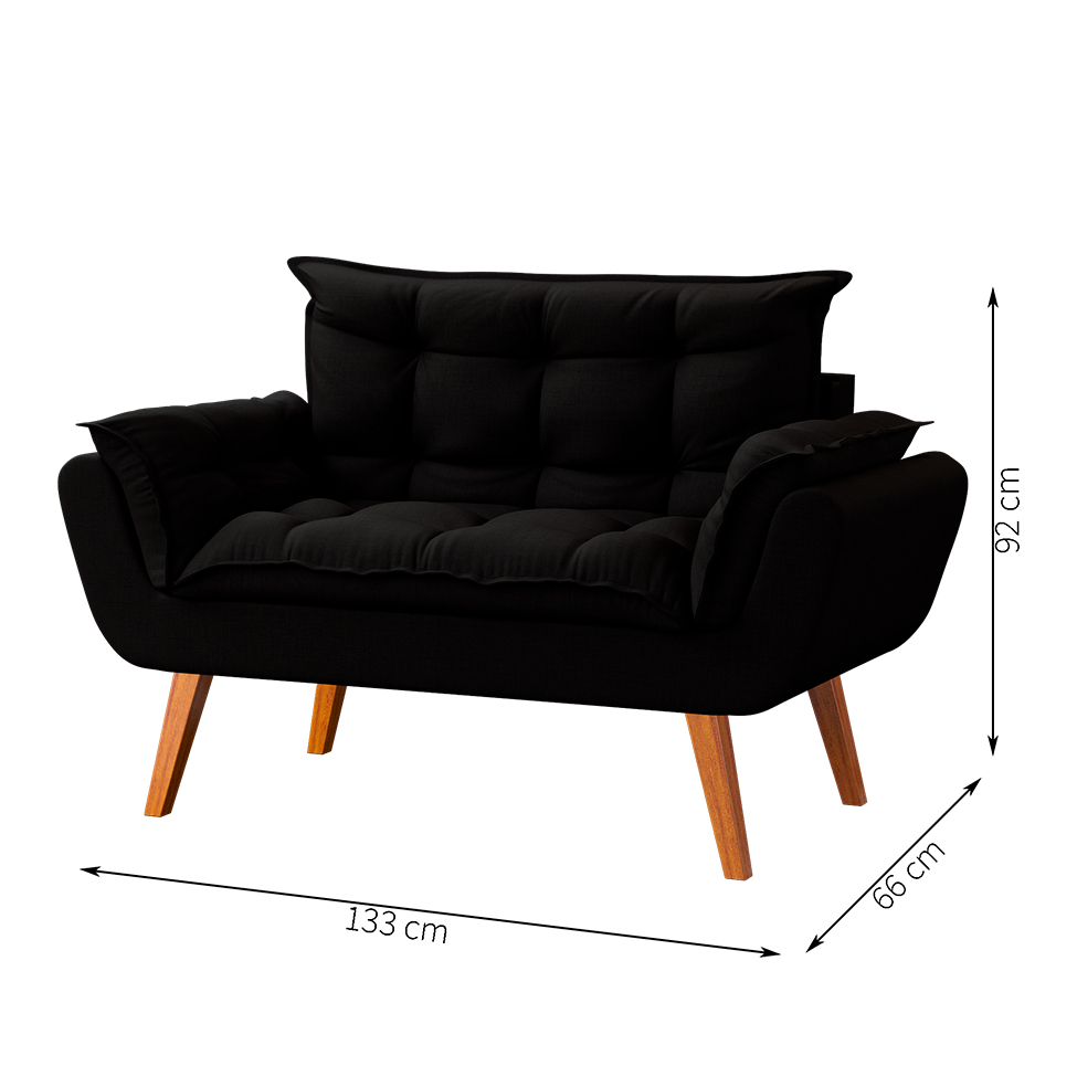 Namoradeira Lidi Suede Preta
