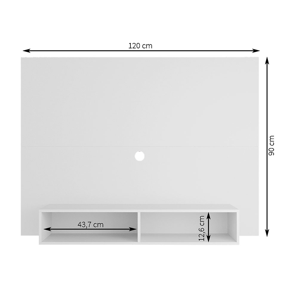 Painel para TV até 42 Polegadas Alice Branco 120 cm