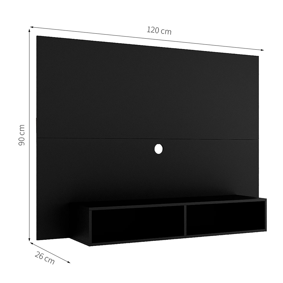 Painel para TV até 42 Polegadas Alice Preto 120 cm
