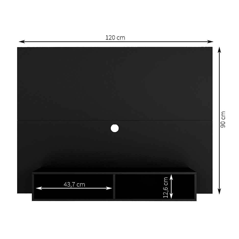 Painel para TV até 42 Polegadas Alice Preto 120 cm