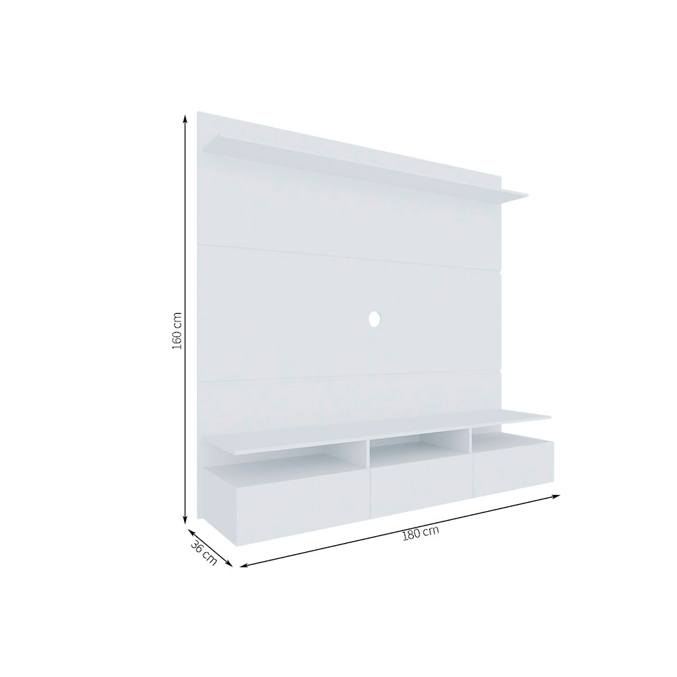 Painel para TV até 50 Polegadas Gabriela Branco 180 cm