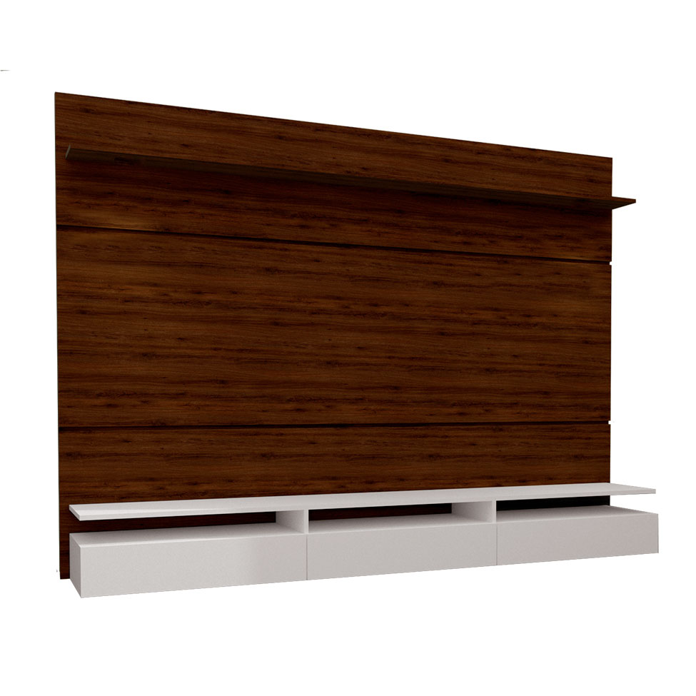 Painel para TV até 50 Polegadas Gabriela Branco e Marrom 180 cm