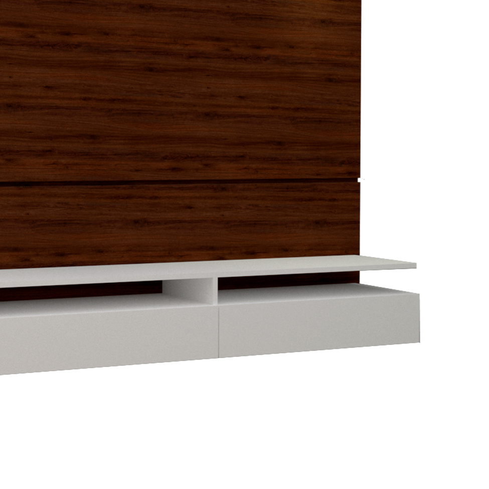 Painel para TV até 50 Polegadas Gabriela Branco e Marrom 180 cm