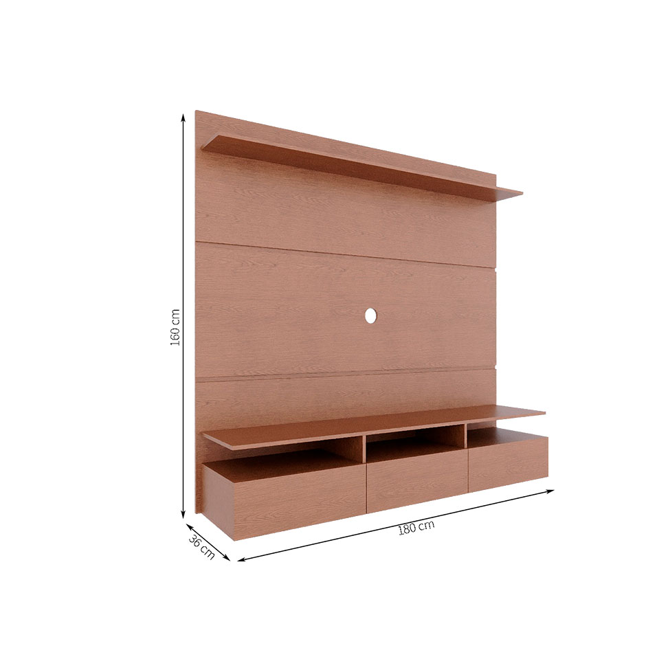 Painel para TV até 50 Polegadas Gabriela Marrom 180 cm