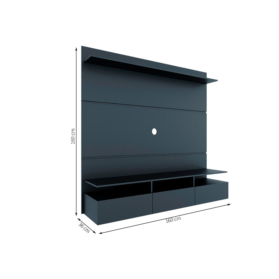 Painel para TV até 50 Polegadas Gabriela Preto 160 cm