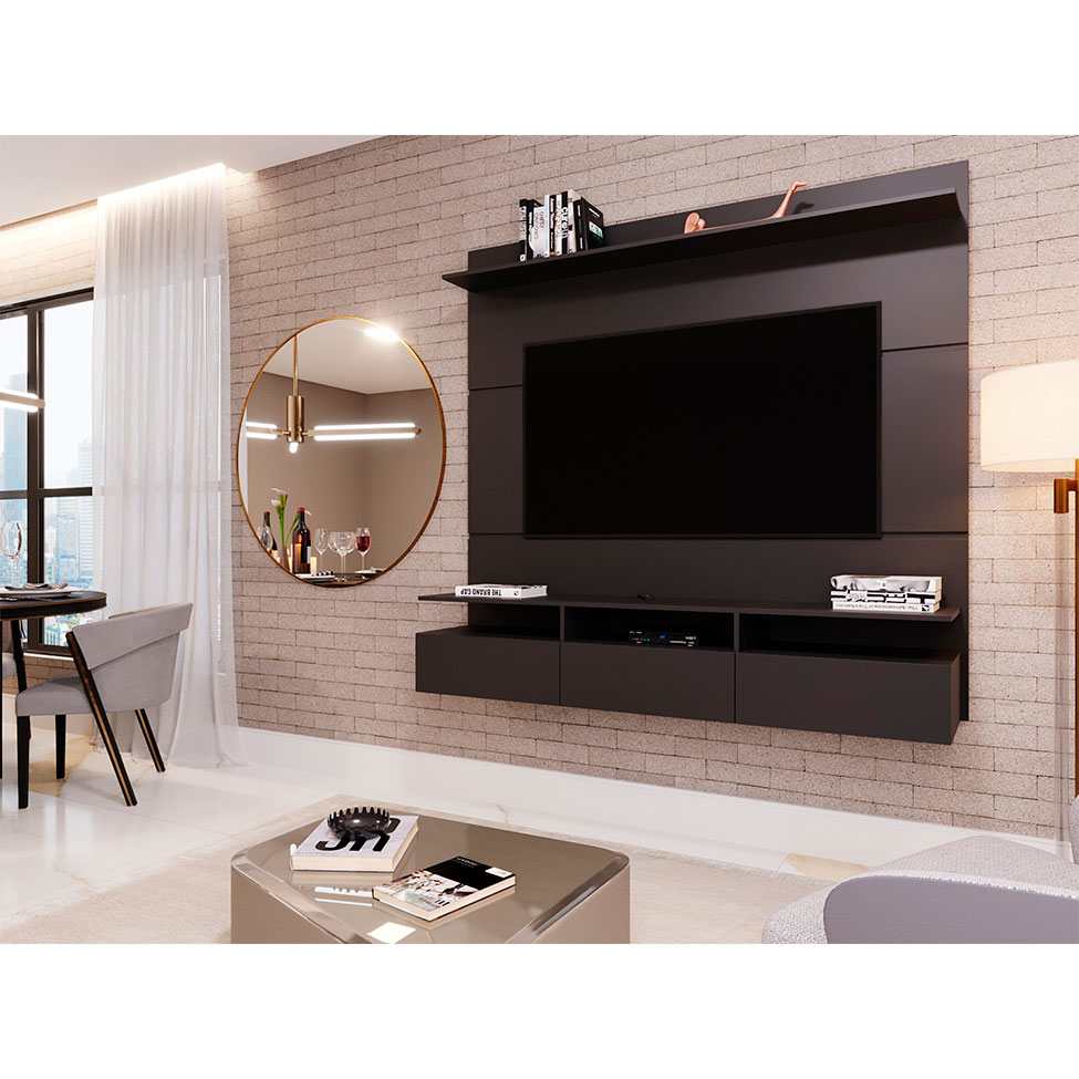Painel para TV até 50 Polegadas Gabriela Preto 160 cm