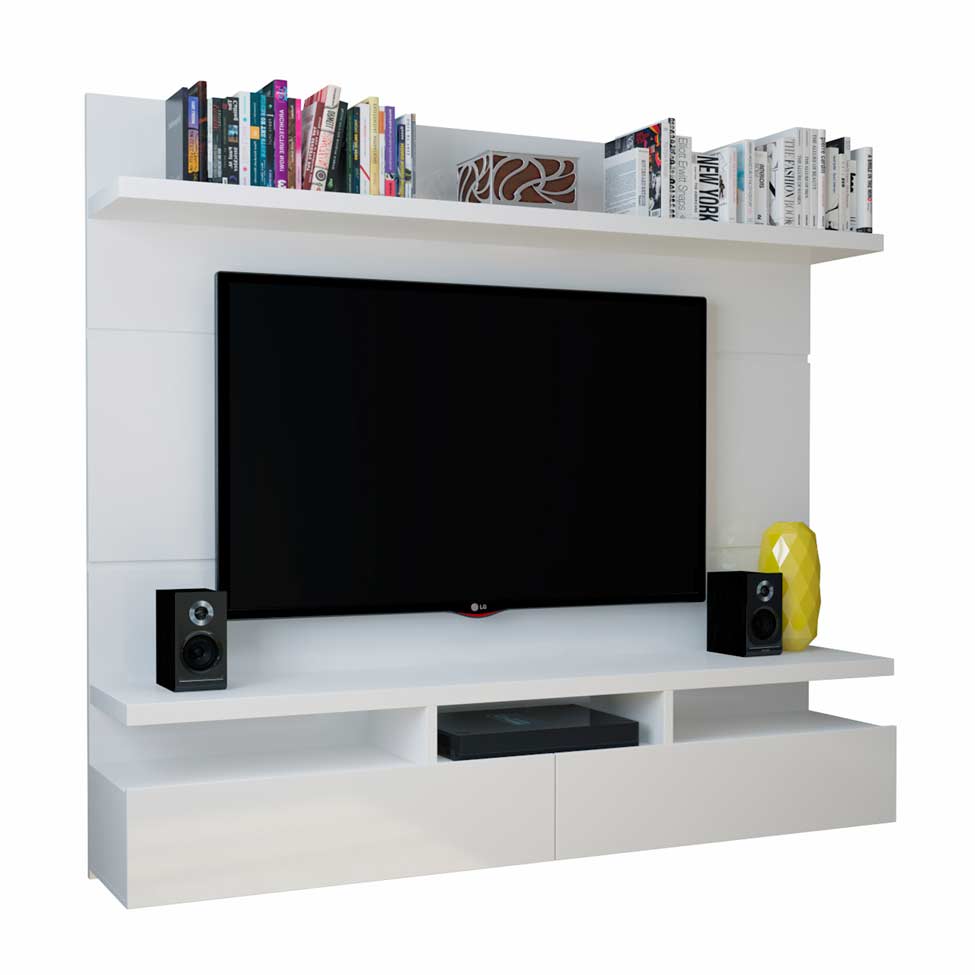 Painel para TV até 50 Polegadas Zeus Branco Gloss