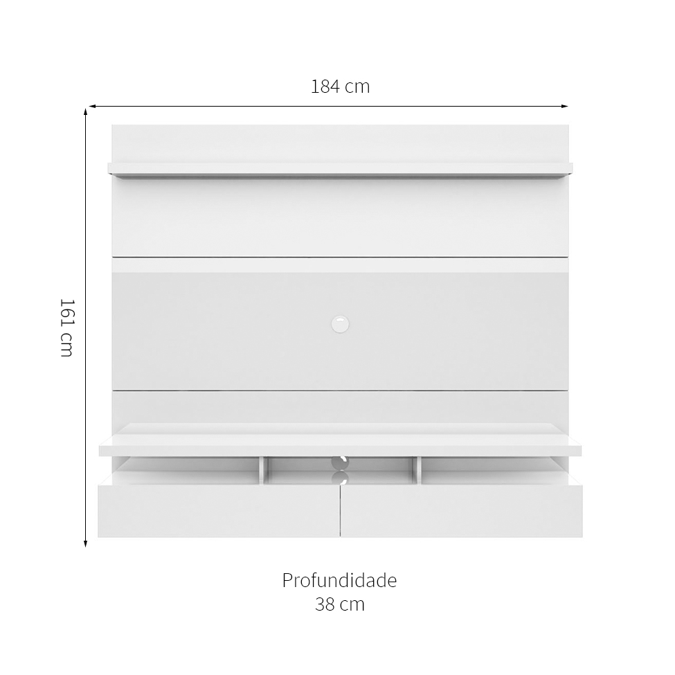 Painel para TV até 50 Polegadas Zeus Branco Gloss