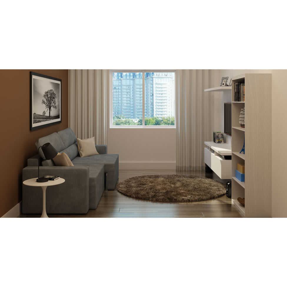 Painel para TV até 50 Polegadas Zeus Branco Gloss