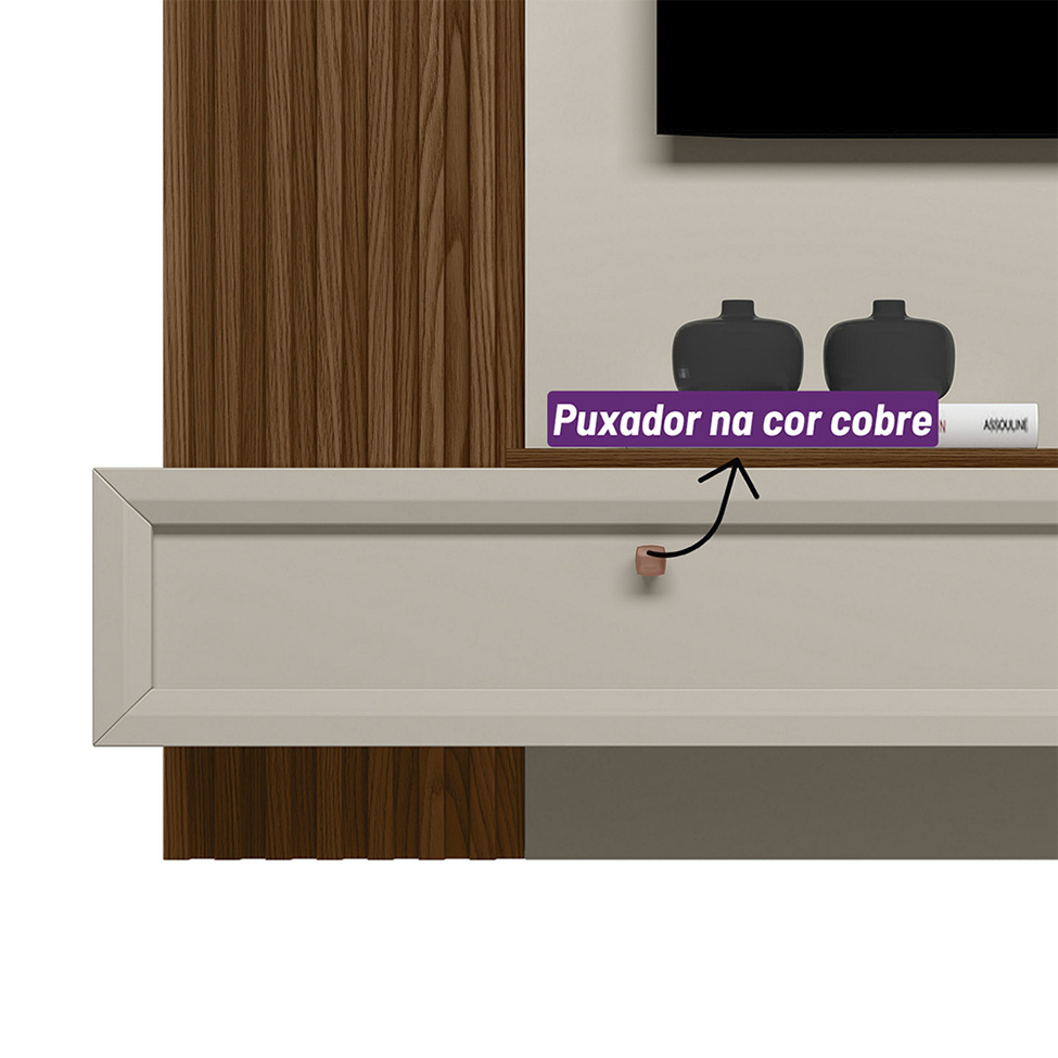 Painel para TV até 55 Polegadas Alvorada Freijó e Off White