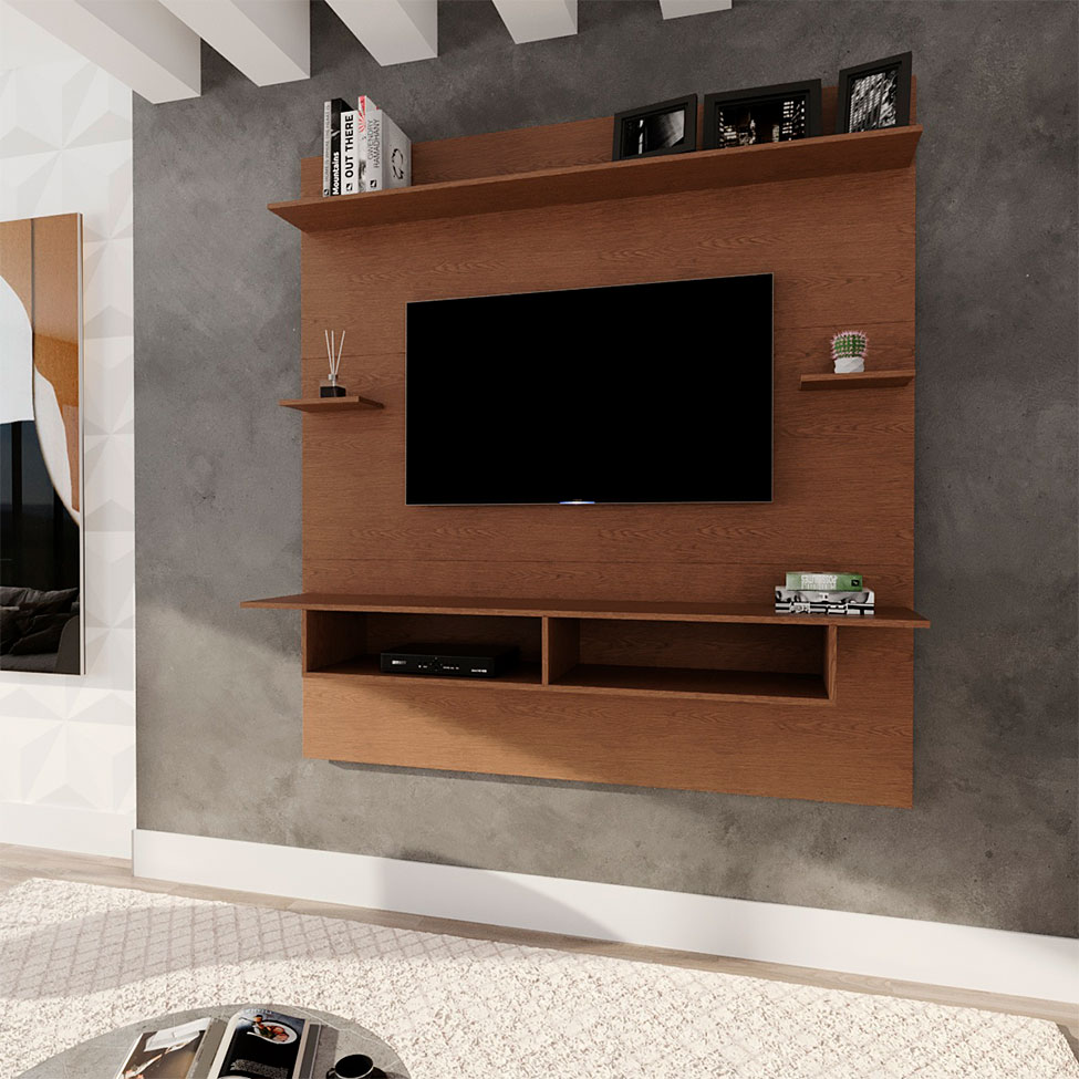Painel para TV até 60 Polegadas Lais Marrom 180 cm