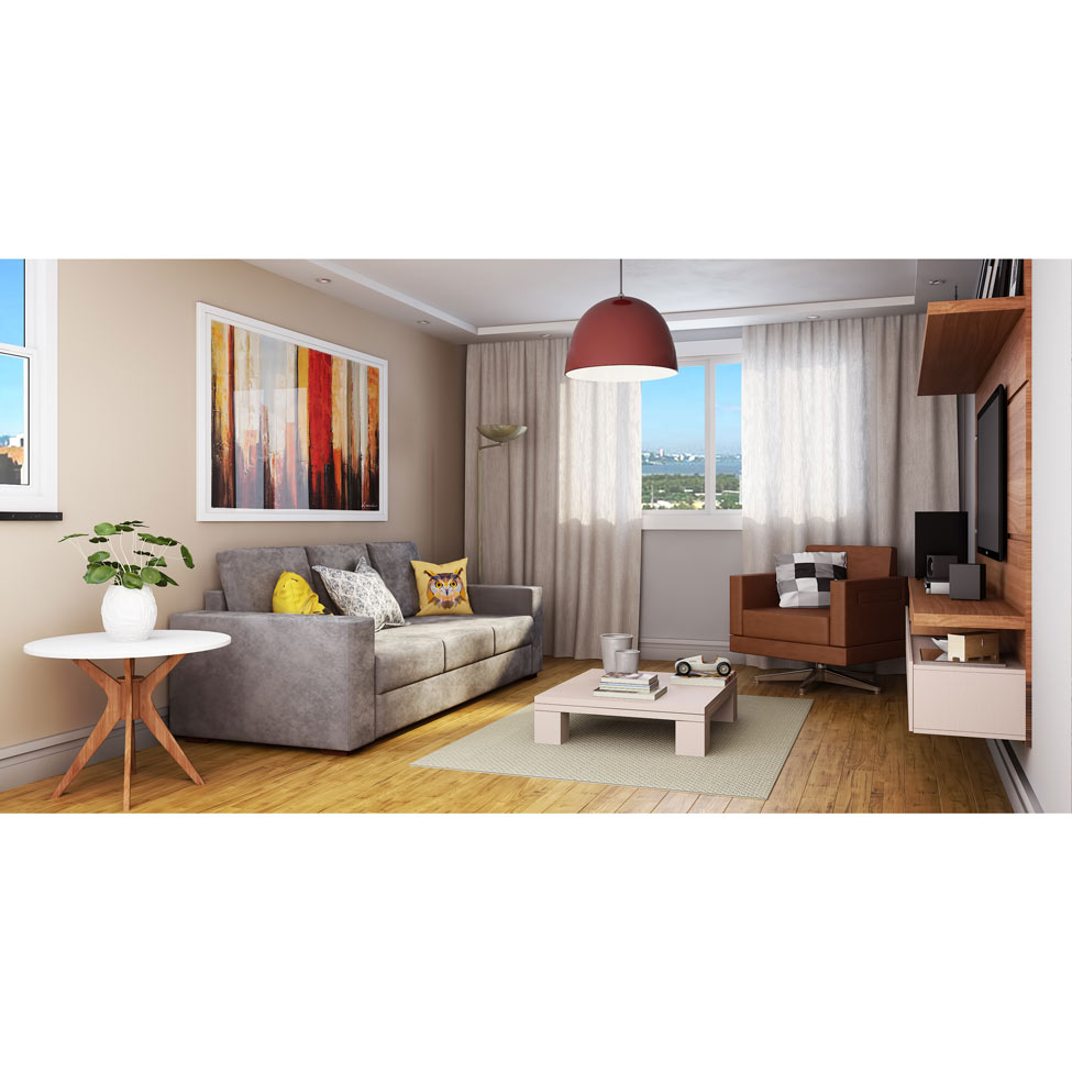 Painel para TV até 60 Polegadas Zeus Natural e Off White