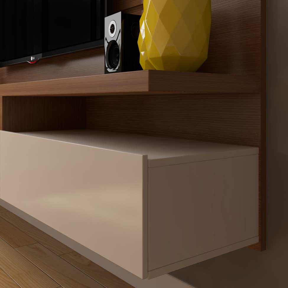 Painel para TV até 60 Polegadas Zeus Natural e Off White