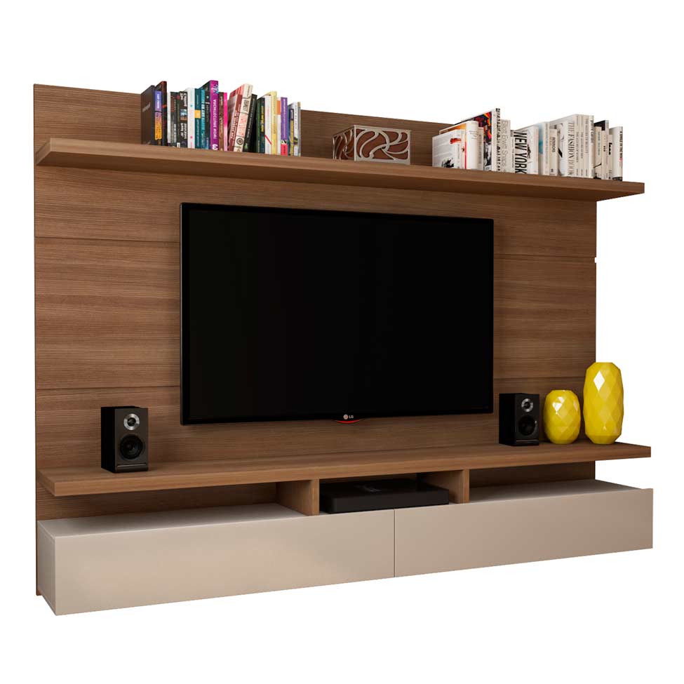 Painel para TV até 60 Polegadas Zeus Natural e Off White