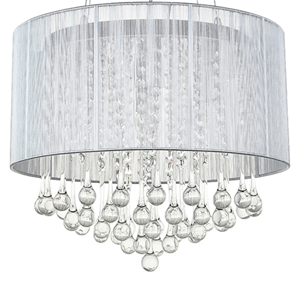 Pendente de Cristal com Fio Satinado Branco