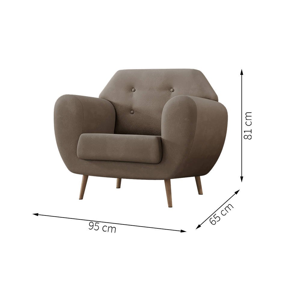 Poltrona Beegees Suede Bege