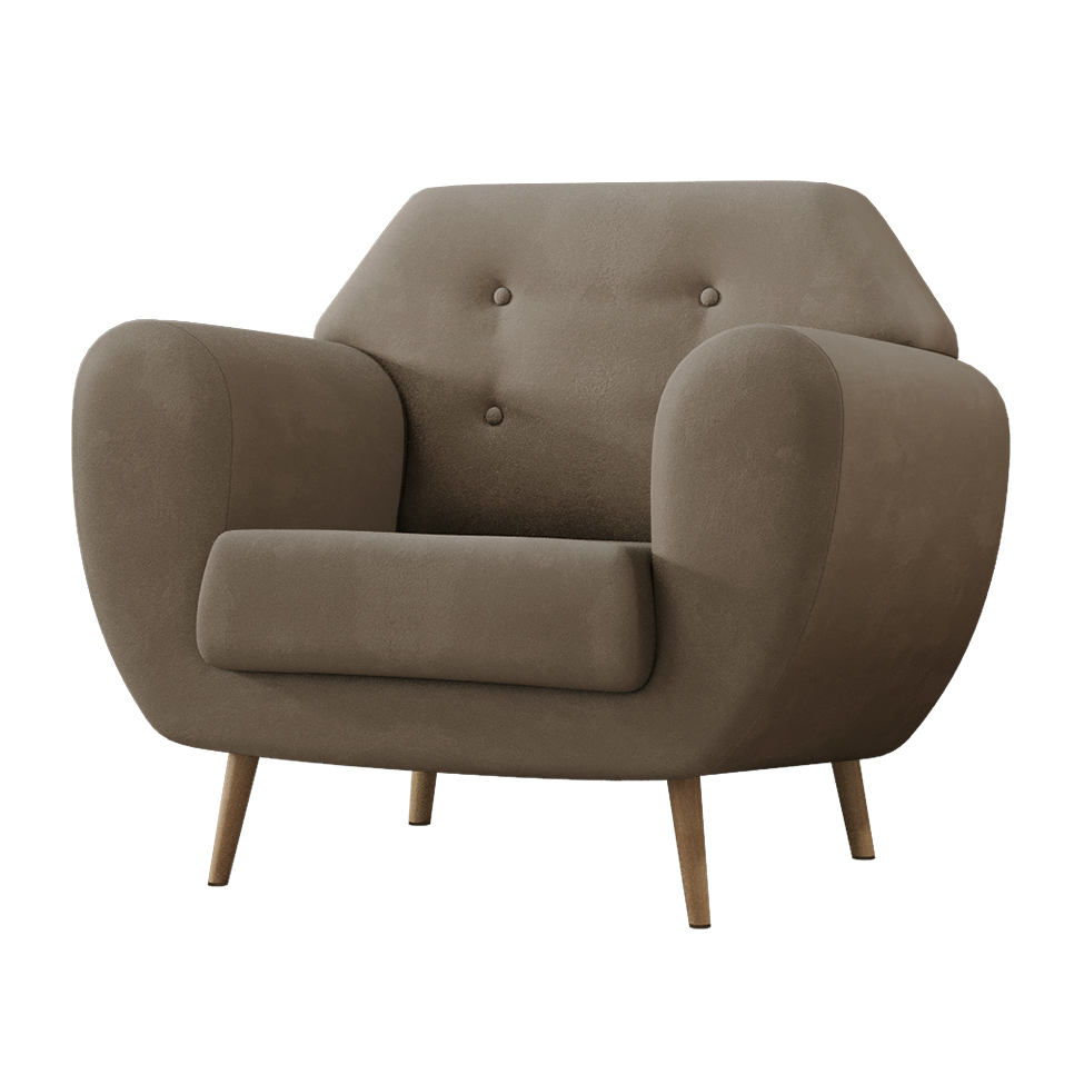 Poltrona Beegees Suede Bege