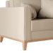 Poltrona Beny Pés e Base em Madeira Linho Cotton Bege