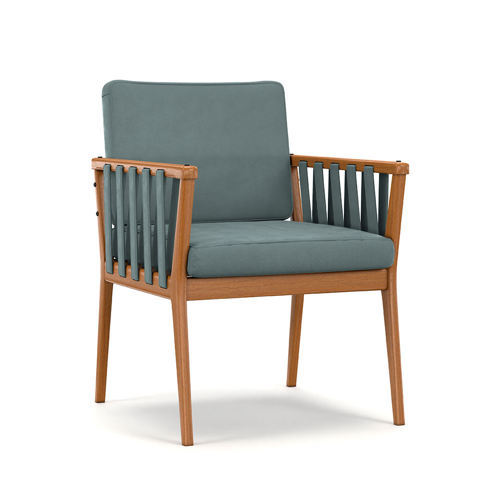 Poltrona Chicago Linho Verde Sage