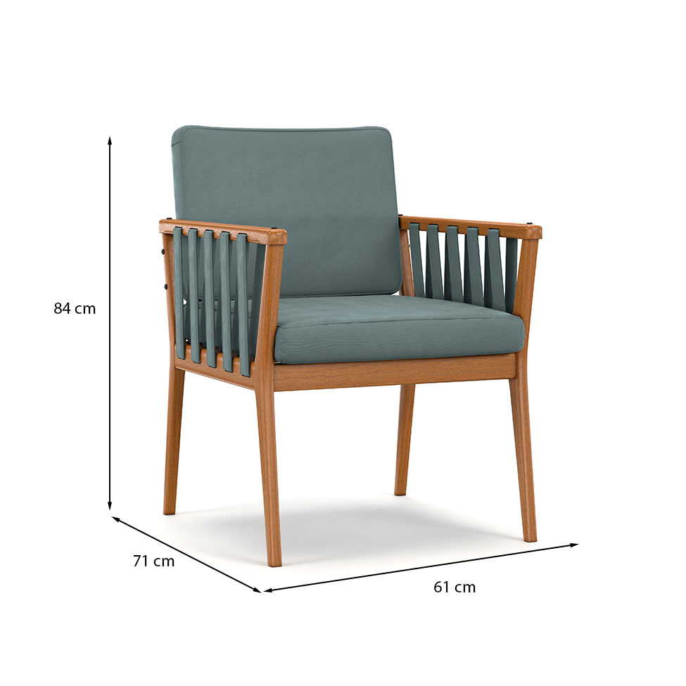 Poltrona Chicago Linho Verde Sage