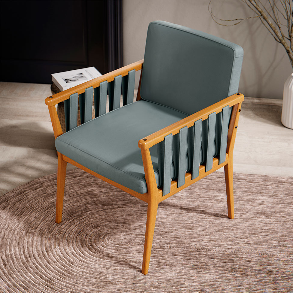 Poltrona Chicago Linho Verde Sage