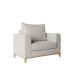 Poltrona Davos Base de Madeira Linho Cotton Cru