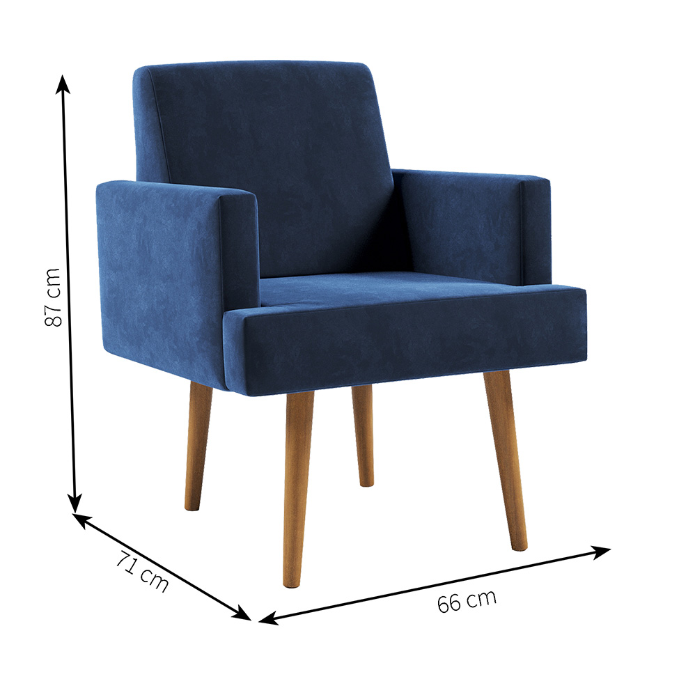 Poltrona Jasper Velosuede Azul Marinho