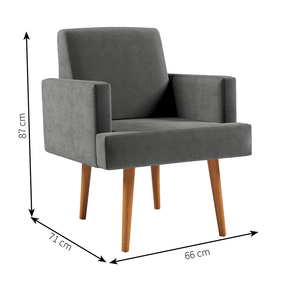 Poltrona Jasper Velosuede Grafite