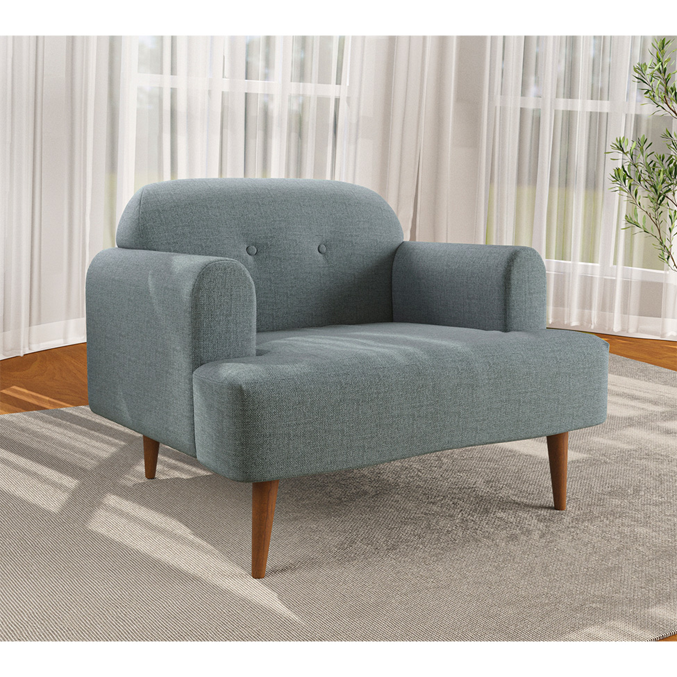 Poltrona Kiev Linho Cinza