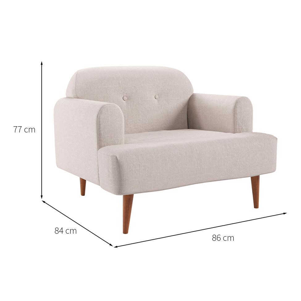Poltrona Kiev Linho Cru