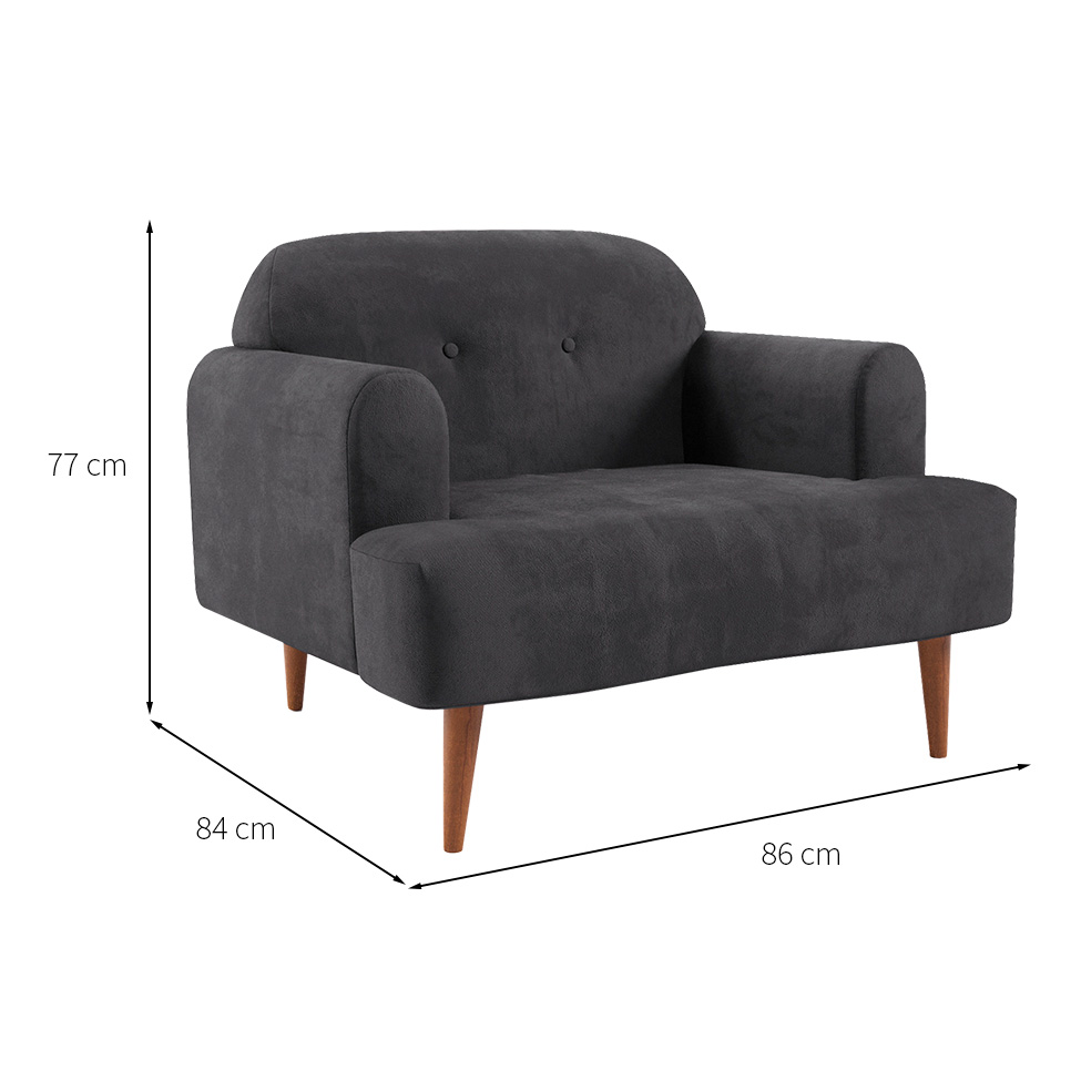 Poltrona Kiev Velosuede Grafite