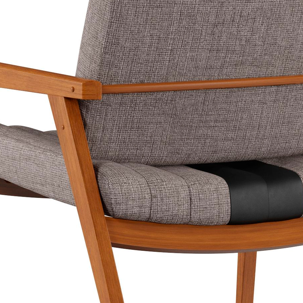 Poltrona Lang II Linho Cinza e Amêndoa