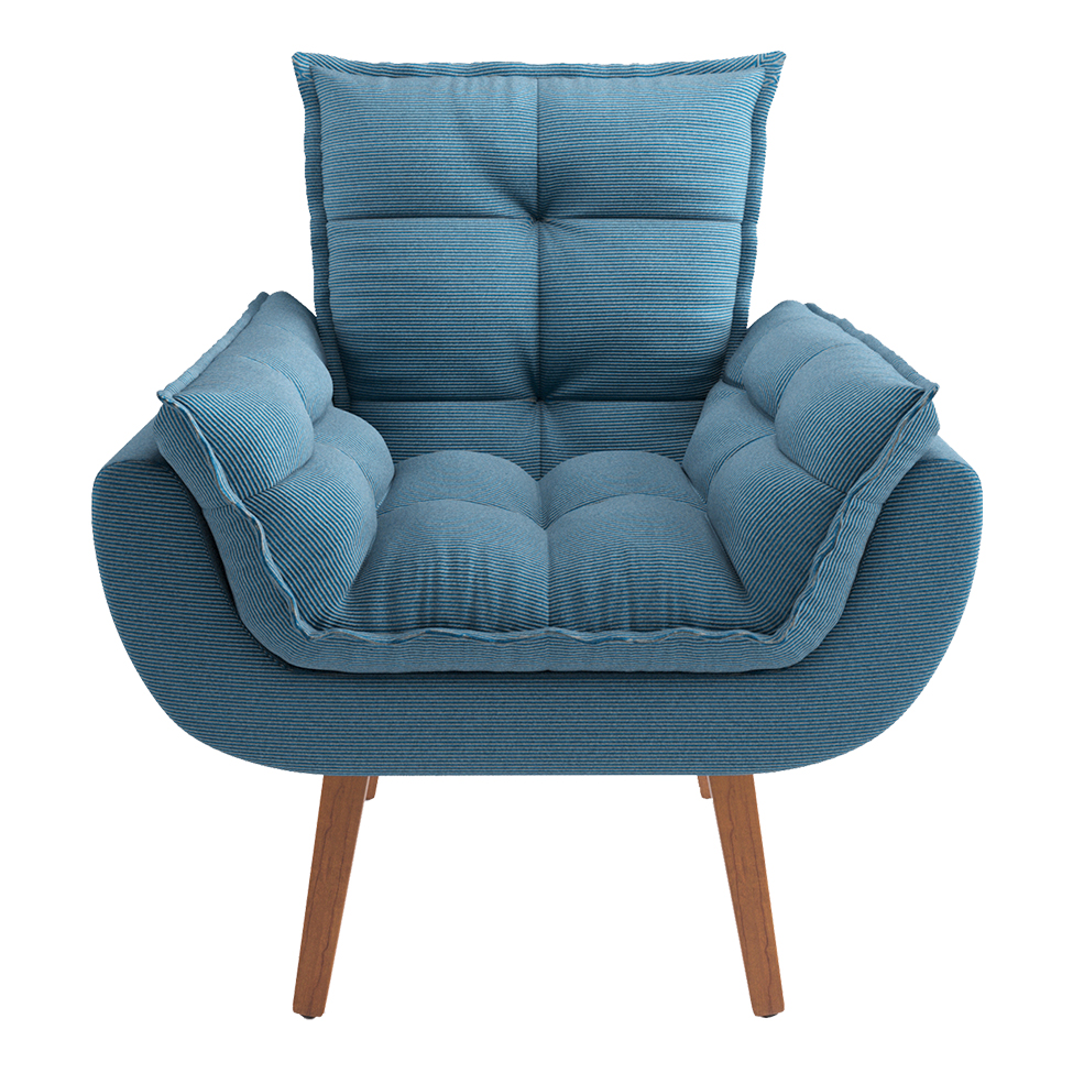 Poltrona Lidi Suede Azul Jeans