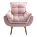 Poltrona Lidi Suede Rosa Claro