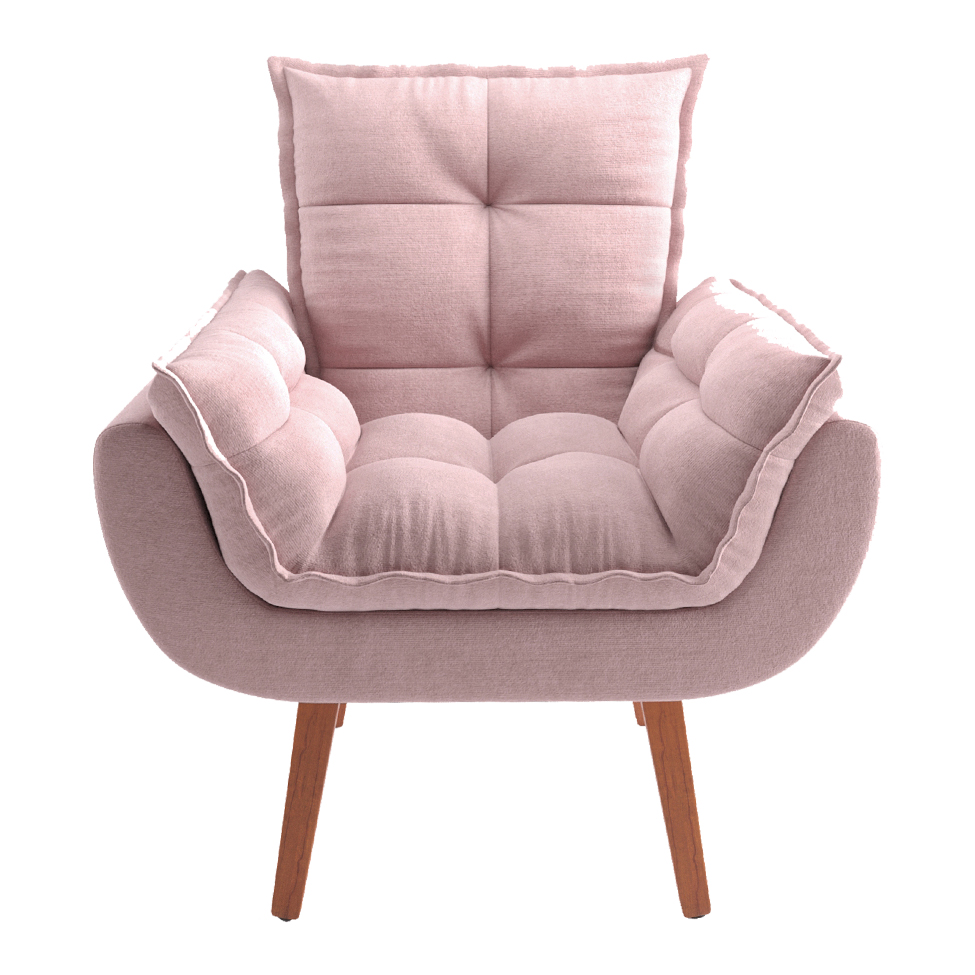 Poltrona Lidi Suede Rosa Claro