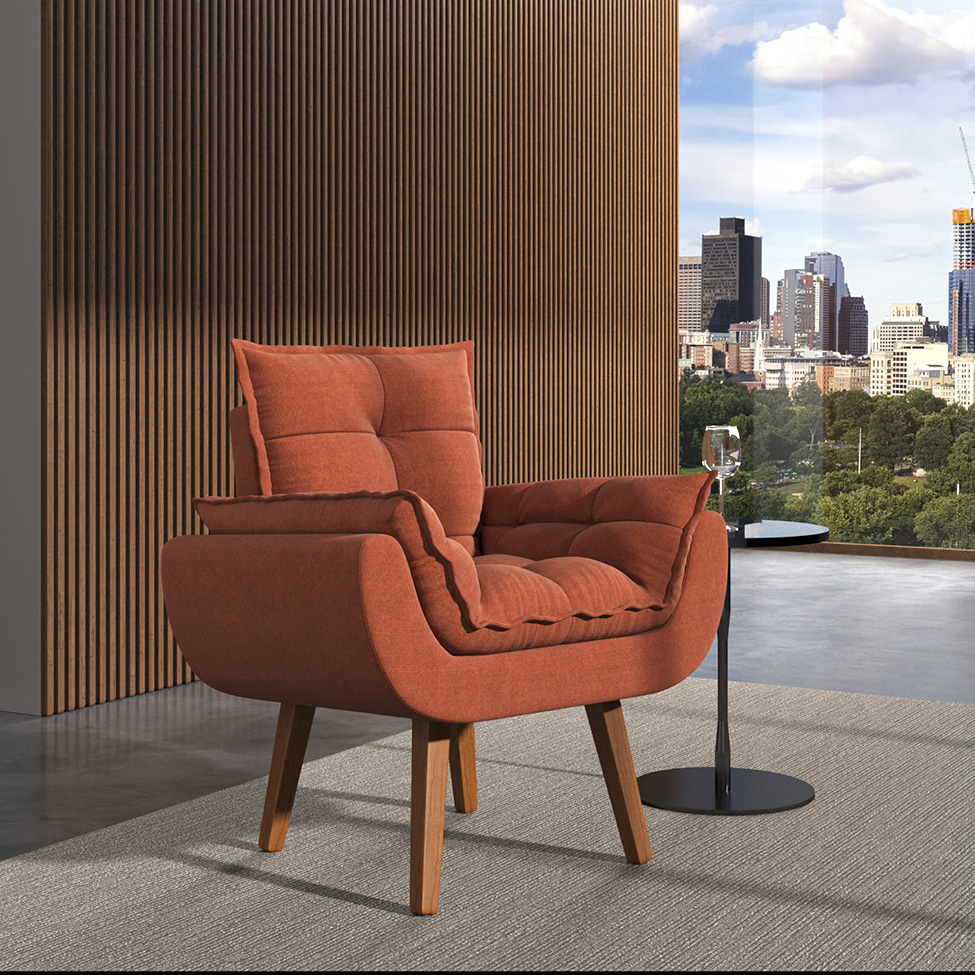 Poltrona Lidi Suede Terracota